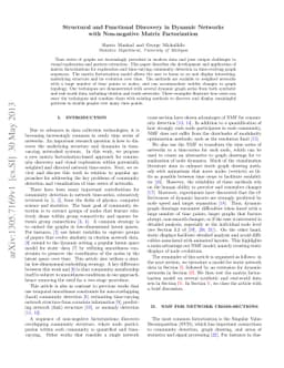 Structural and Functional Discovery in Dynamic Networks with
  Non-negative Matrix Factorization