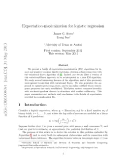 Expectation-maximization for logistic regression