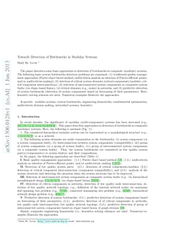Towards Detection of Bottlenecks in Modular Systems