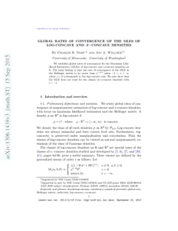 Global Rates of Convergence of the MLEs of Log-concave and s-concave
  Densities