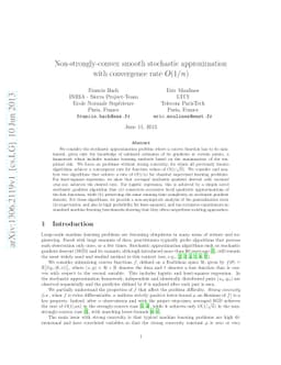 Non-strongly-convex smooth stochastic approximation with convergence
  rate O(1/n)