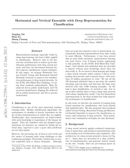 Horizontal and Vertical Ensemble with Deep Representation for
  Classification