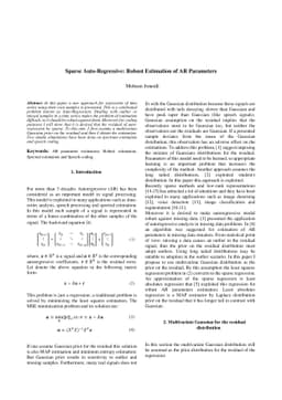 Sparse Auto-Regressive: Robust Estimation of AR Parameters
