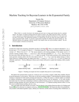 Machine Teaching for Bayesian Learners in the Exponential Family