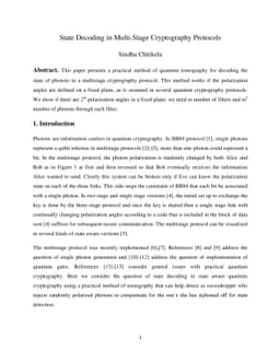 State Decoding in Multi-Stage Cryptography Protocols