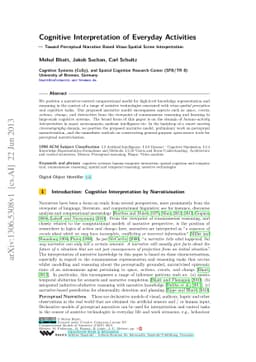 Cognitive Interpretation of Everyday Activities: Toward Perceptual
  Narrative Based Visuo-Spatial Scene Interpretation
