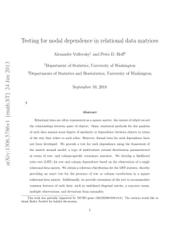 Testing for nodal dependence in relational data matrices