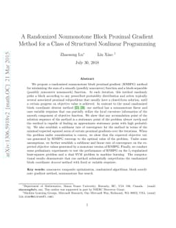 A Randomized Nonmonotone Block Proximal Gradient Method for a Class of
  Structured Nonlinear Programming