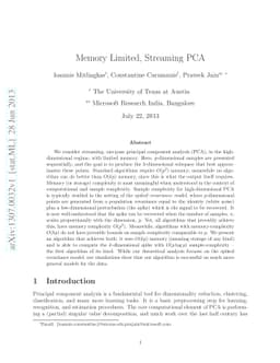 Memory Limited, Streaming PCA