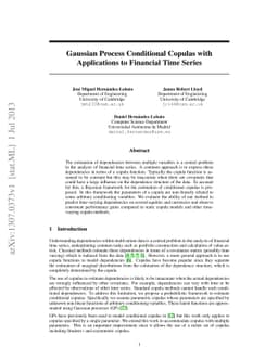 Gaussian Process Conditional Copulas with Applications to Financial Time
  Series
