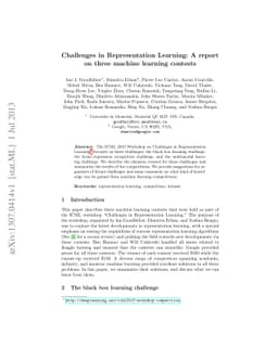 Challenges in Representation Learning: A report on three machine
  learning contests