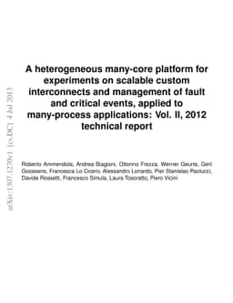A heterogeneous many-core platform for experiments on scalable custom
  interconnects and management of fault and critical events, applied to
  many-process applications: Vol. II, 2012 technical report