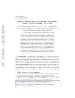 Moment bounds and mean squared prediction errors of long-memory time
  series