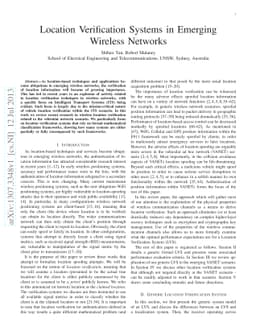 Location Verification Systems in Emerging Wireless Networks