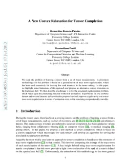 A New Convex Relaxation for Tensor Completion