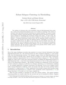 Robust Subspace Clustering via Thresholding