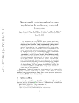 Tensor-based formulation and nuclear norm regularization for
  multi-energy computed tomography