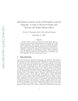Information content versus word length in natural language: A reply to
  Ferrer-i-Cancho and Moscoso del Prado Martin [arXiv:1209.1751]