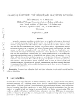 Balancing indivisible real-valued loads in arbitrary networks