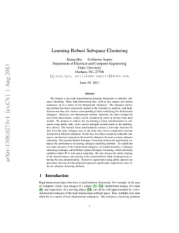Learning Robust Subspace Clustering