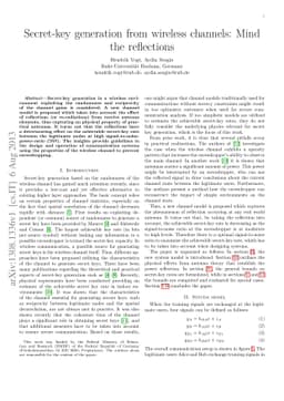 Secret-key generation from wireless channels: Mind the reflections