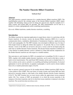 The Number Theoretic Hilbert Transform