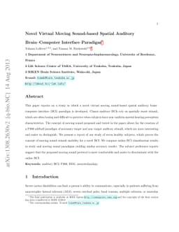 Novel Virtual Moving Sound-based Spatial Auditory Brain-Computer
  Interface Paradigm