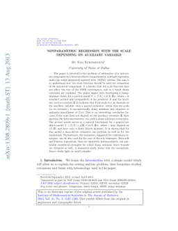 Nonparametric regression with the scale depending on auxiliary variable