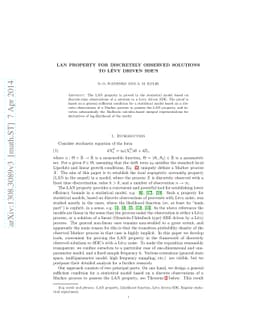 LAN property for families of distributions of solutions to Levy driven
  SDE's