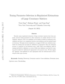 Tuning Parameter Selection in Regularized Estimations of Large
  Covariance Matrices