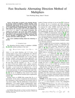 Fast Stochastic Alternating Direction Method of Multipliers