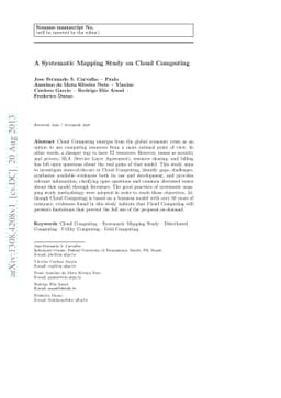 A Systematic Mapping Study on Cloud Computing