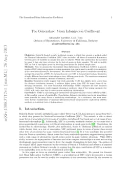 The Generalized Mean Information Coefficient