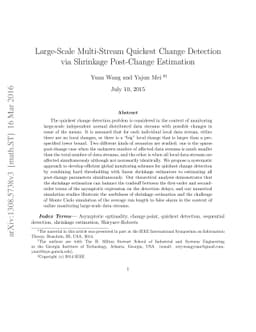 Large-Scale Multi-Stream Quickest Change Detection via Shrinkage
  Post-Change Estimation