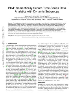 PDA: Semantically Secure Time-Series Data Analytics with Dynamic
  Subgroups