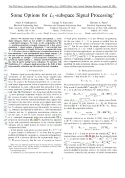 Some Options for L1-Subspace Signal Processing