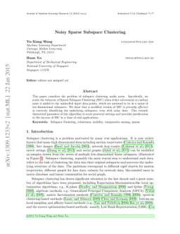 Noisy Sparse Subspace Clustering