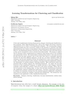 Learning Transformations for Clustering and Classification