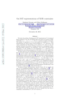 On SAT representations of XOR constraints