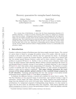 Recovery guarantees for exemplar-based clustering