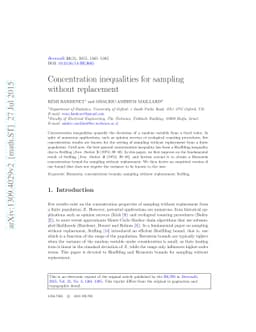 Concentration inequalities for sampling without replacement