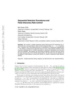 Sequential Selection Procedures and False Discovery Rate Control
