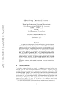 Identifying Graphical Models