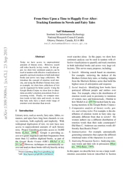 From Once Upon a Time to Happily Ever After: Tracking Emotions in Novels
  and Fairy Tales