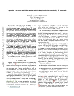 Location, Location, Location: Data-Intensive Distributed Computing in
  the Cloud
