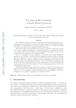 The Random Bit Complexity of Mobile Robots Scattering