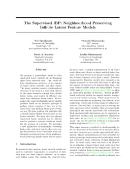 The Supervised IBP: Neighbourhood Preserving Infinite Latent Feature
  Models