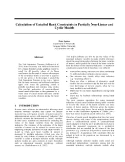 Calculation of Entailed Rank Constraints in Partially Non-Linear and
  Cyclic Models