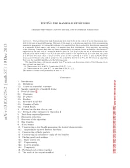 Testing the Manifold Hypothesis