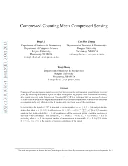 Compressed Counting Meets Compressed Sensing